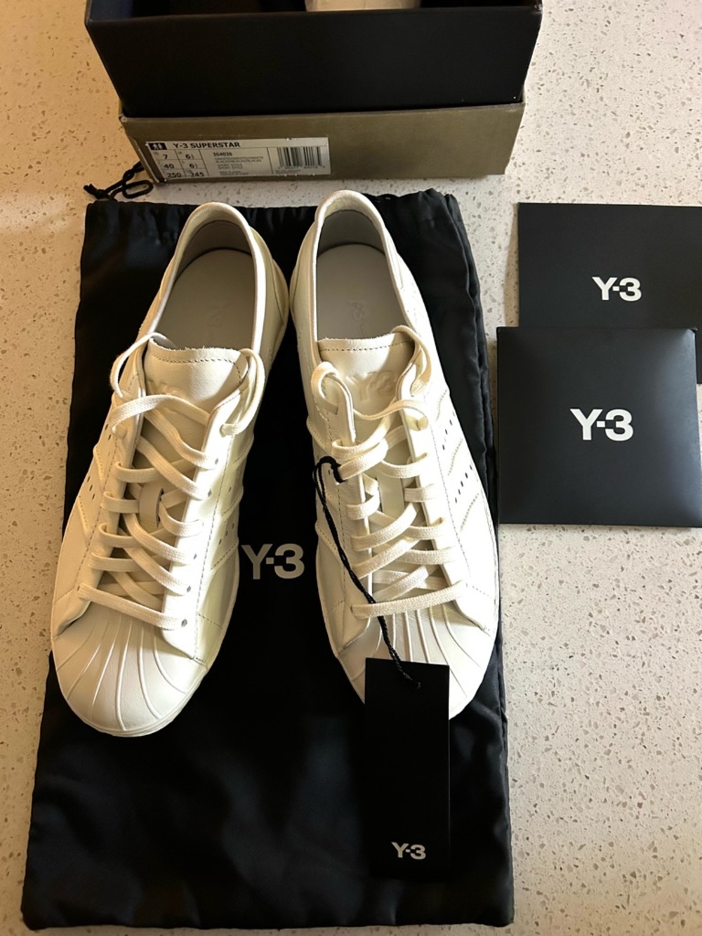 ADIDAS Y-3 SUPERSTAR YOHJI YAMAMOTO LEATHER SNEAKERS SIZE 8 - Picture 13 of 13